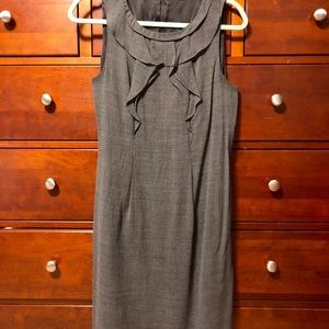 Elite Tahari Grey Ruffled Dress